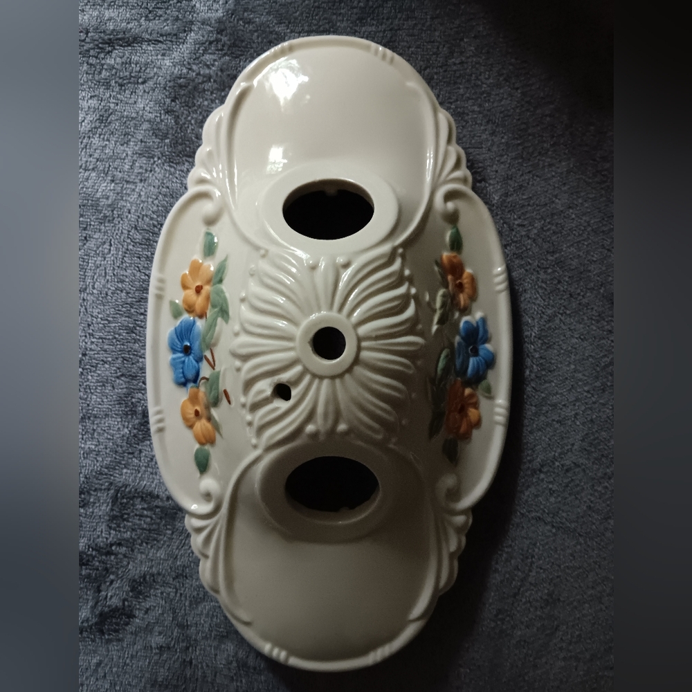 Vtg Porcelier Porcelain light lamp fixture ceiling floral